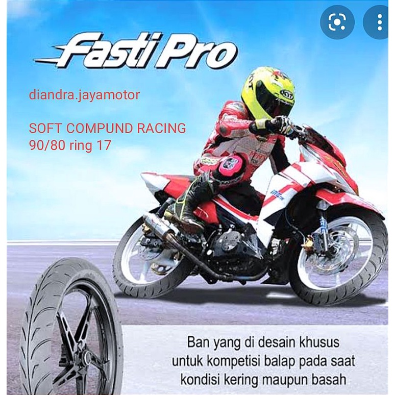 IRC FASTI PRO 90/80 ring 17 TUBELESS RACING SOFT COMPUND free pentil