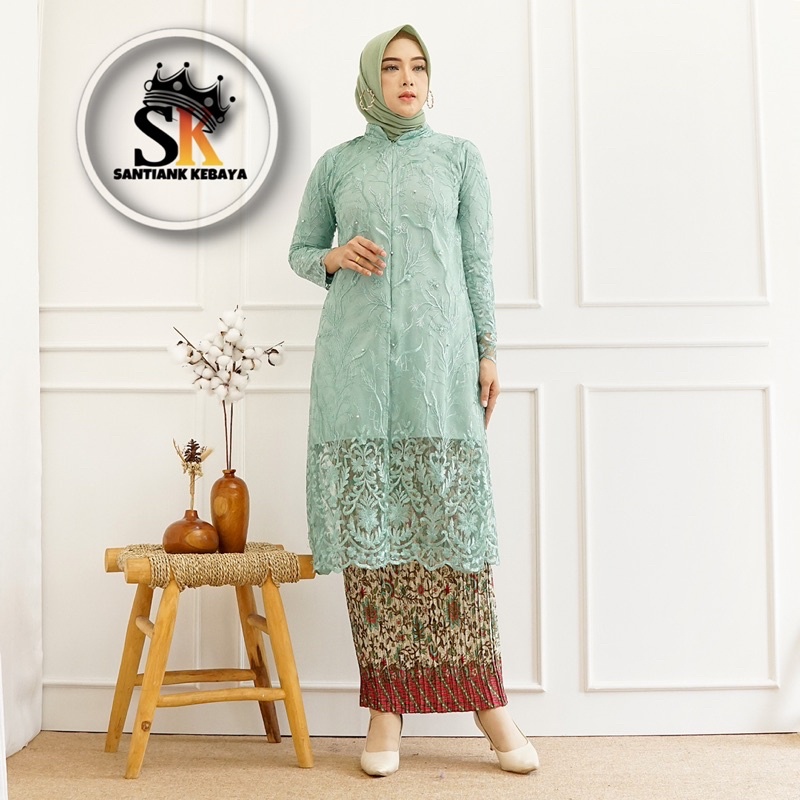 (BEST SELLER) Stelan Kebaya Tunik Busui Set Kebaya Wisuda Kebaya Modern Set Baju Kondangan Tunik Brokat Busui Terbaru