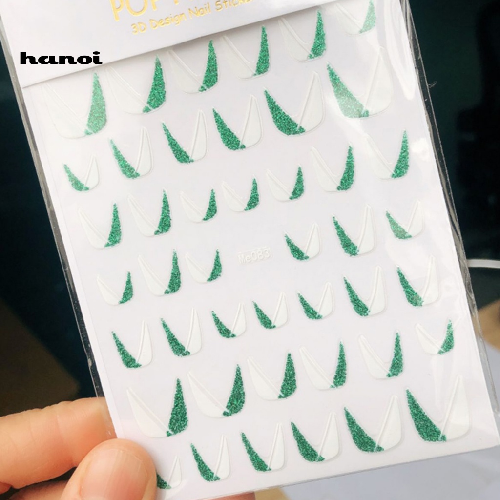 Han_stiker Kuku Motif Geometri / Bintang Untuk Nail Art / Manicure