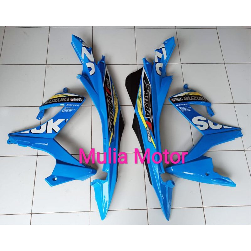 cover body depan belakang satria f fu biru gp