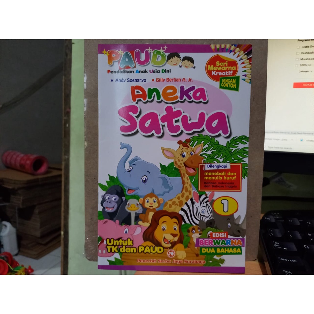 Buku Mewarnai Anak Paud Mewarnai Kreatif Aneka Satwa Menebali dan Menulis Huruf Serba Jaya (FULL COLOR)