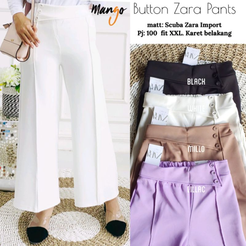 Zara Pants Wanita -Celana Kulot Wanita Scuba Original