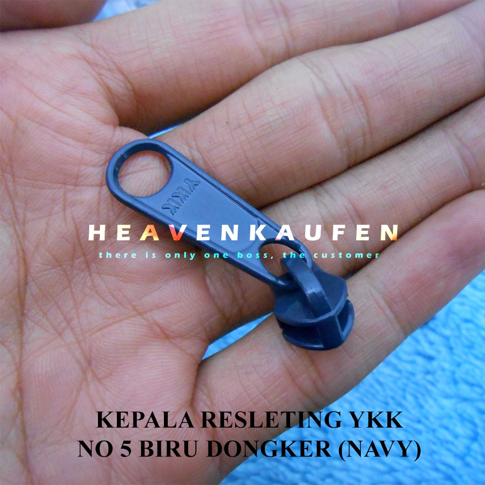 Kepala Resleting / Kepala Sleting YKK Biru Dongker Navy No 5