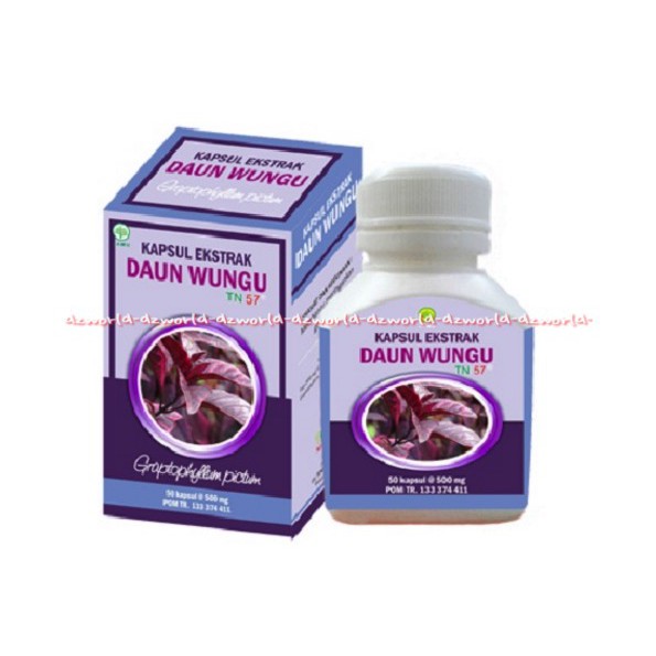 Kapsul Ekstrak Daun Wungu 50kapsul Obat Untuk Meringankan Ambien &amp; Wasir Ambeyen TN 57 Jamu