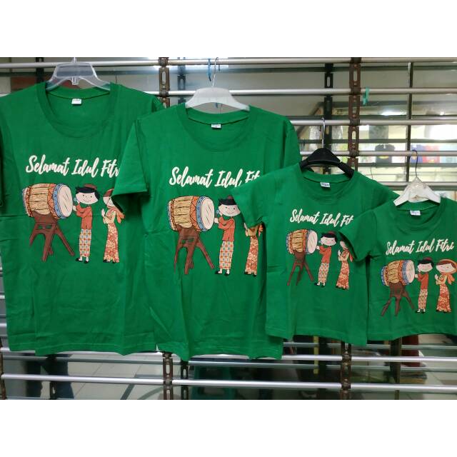 Baju kaos keluarga couple family motif idul fitri lebaran