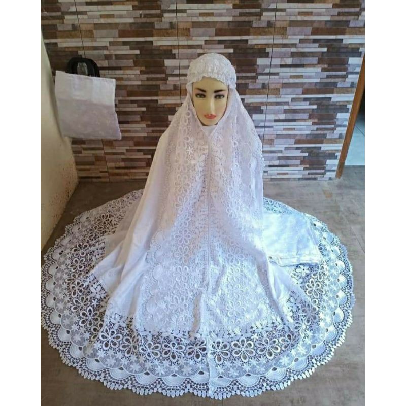 mukena sutra paris putih