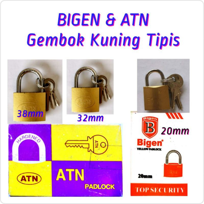 ATN Gembok Kuning /Gembok Koper 32mm