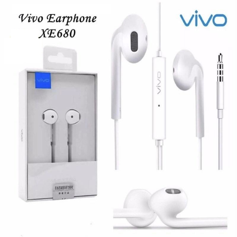 Headset / Handsfree Vivo XE680 Original New Hifi Headphone With Mic / Earphone Stereo with Mic Super Bass In-Ear Support All Smartphone