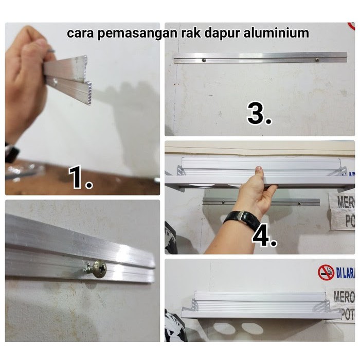 Rak Dapur Gantung Aluminium Serbaguna Bumbu Dapur Kitchen Rack