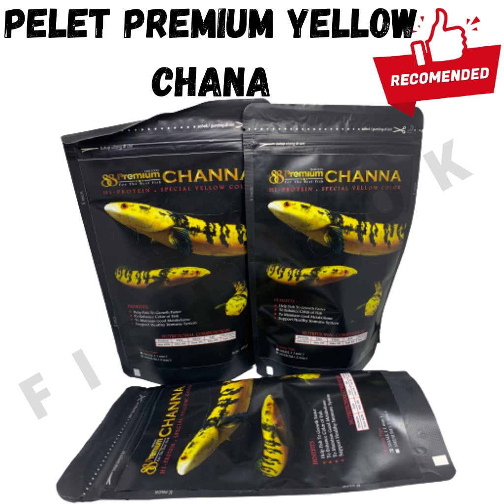 Pelet Premium Yellow Channa 100g Pellet Predator Chana - 2mm