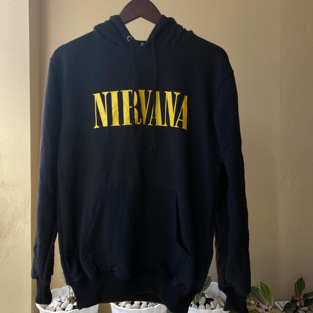 H&amp;M Hoodie Nirvana Black / Hoodie HnM Original Pria Wanita