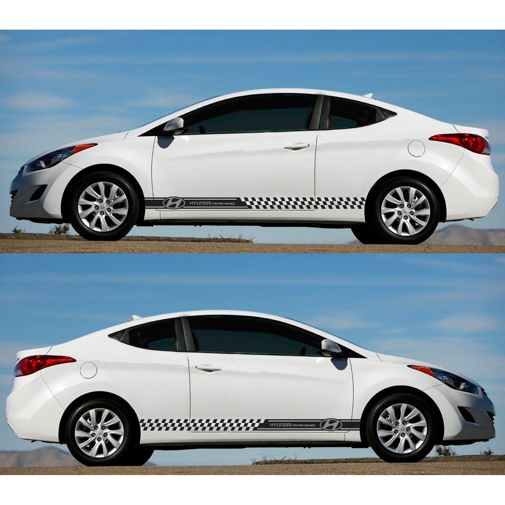 Stiker Striping Variasi Mobil Hyundai Racing Stripes Sticker Kit