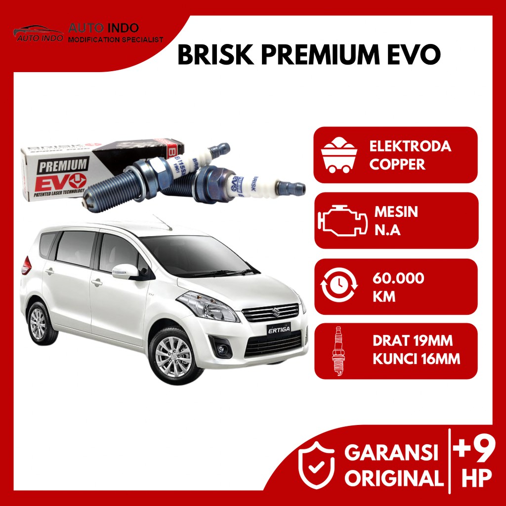 Busi Mobil Racing Suzuki Ertiga 2012-2015 Busi Brisk Premium Evo BR14BFXC 100% Ori