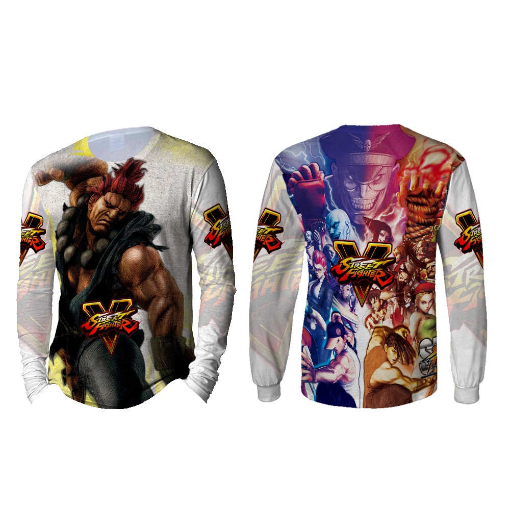 [Riashop] Kaos STREET FIGHTER Pria | STREET FIGHTER Lengan Panjang | Kaos STREET FIGHTER - 301