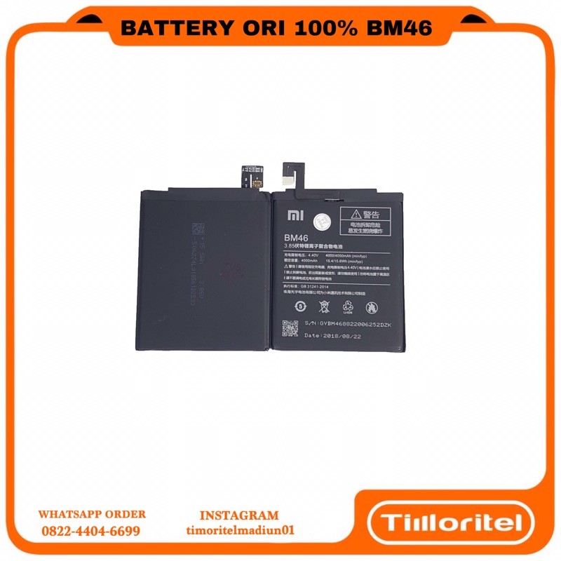 BATTERY BATERAI BATRE ORIGINAL XIAOMI REDMI NOTE 3 / BM46