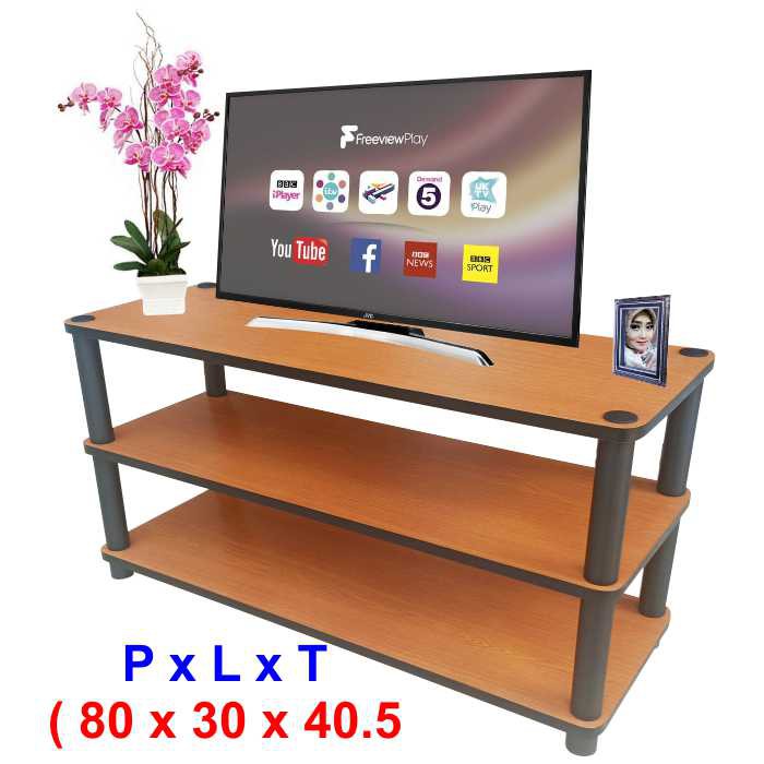 RS3 3080 Cherry Rak TV 3 Susun Meja Rak TV Jumbo Rak 