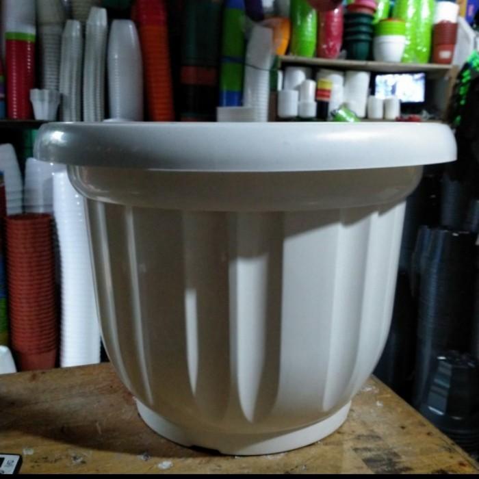 Pot Besar Eboni 60cm Putih