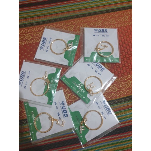 liontin bandul kalung ring bulat inisial huruf emas asli 375 p d f v y h