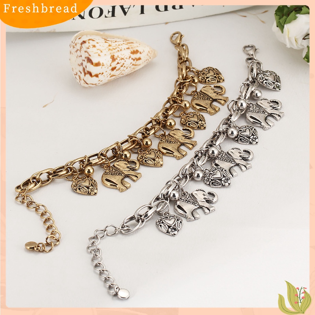 |Frebre Frebre| Gelang Kaki Adjustable Dengan Liontin Gajah Bahan Alloy Untuk Wanita