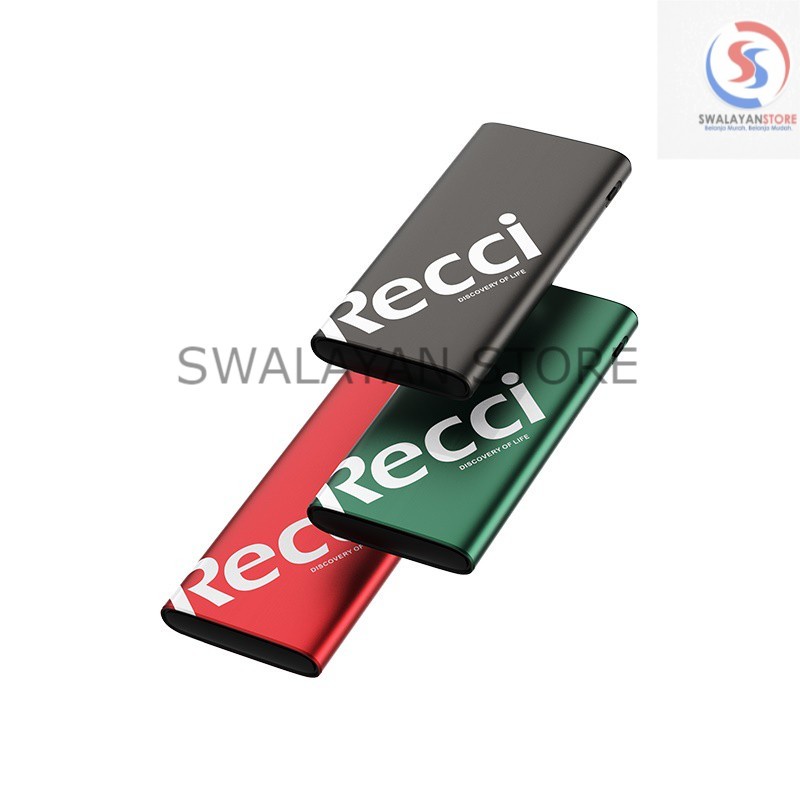 Powerbank PD+QC3.0 18W Dual Output 10000mAh Hijau/Abu-Abu/Merah RECCI RPB-P02