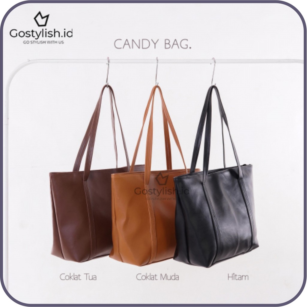 ★gostylish.id★ Tas Import Tote Tebal Wanita Simple Bag Fashion Murah Grosir