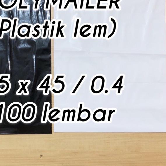 

۝ plastik packing POLYMAILER 35x45 0.4 100 lembar hitam putih plastik lem ♠