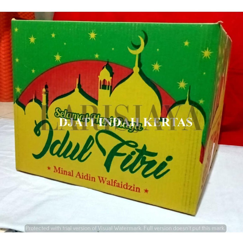 

DISKON !!! Kardus Idul Fitri / Kardus Lebaran / Kardus Parcel Warna Kuning (Uk. 39x39x31) 10pcs