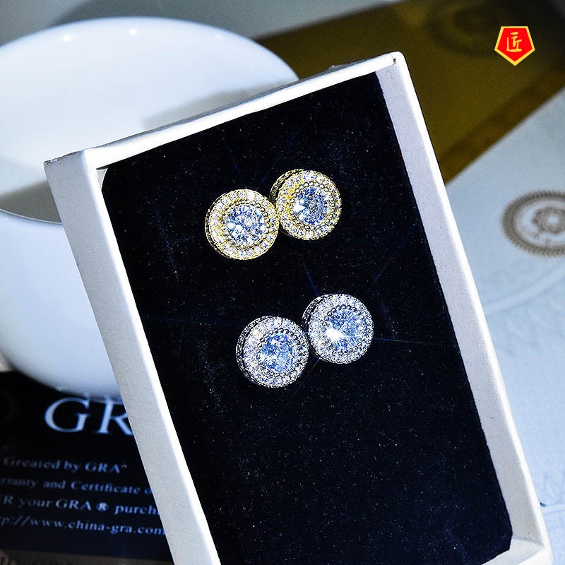 [Ready Stock]Classic Round 2 Karat Moissanite Stud Earrings