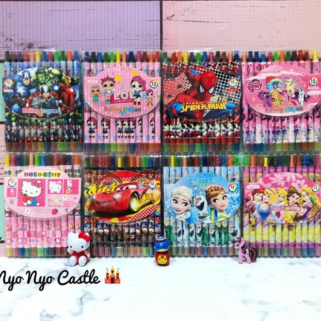 Harga Crayon Mewarnai Anak 12 Warna Karakter Tsum Tsum My Little Pony Cars Shopee Indonesia