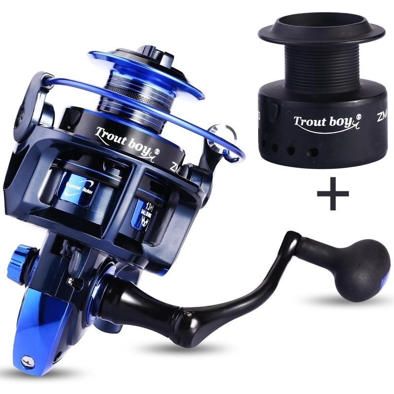 Sougayilang Gulungan Pancing Berputar 13 + 1BB Ringan Ultra Halus Aluminium Sea Fishing Reel