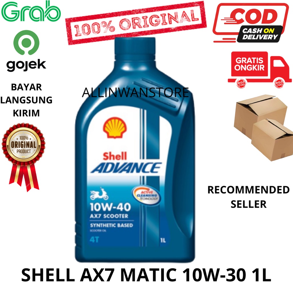 OLI SHELL ADVANCE AX7 MATIC 10W40 1L 1 Liter ASLI ORIGINAL