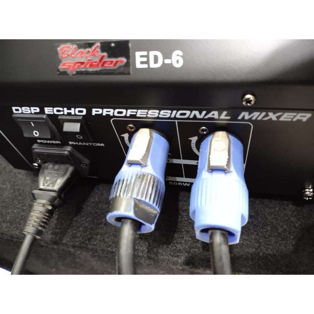 Mixer Power Black Spider ED-6 6 Channel Efek Digital USB BT EQ
