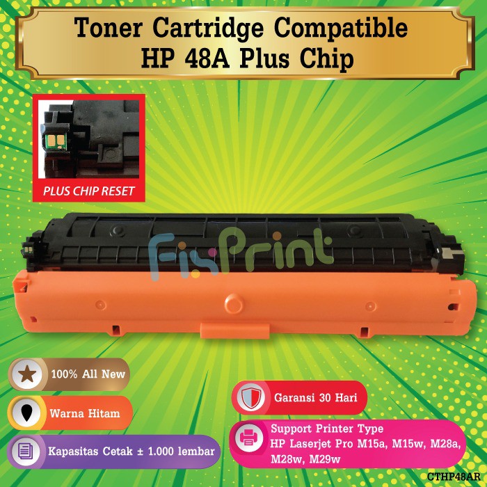 Toner Cartridge Compatible HP CF248A 48A Printer Laserjet Pro M15 M15w M28a M28w M29w Plus Chip