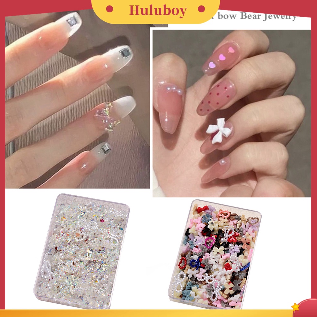 Huluboy Huluboy♡ 1 Kotak Ornamen Pita 3D 50g Untuk Dekorasi Manicure Wanita