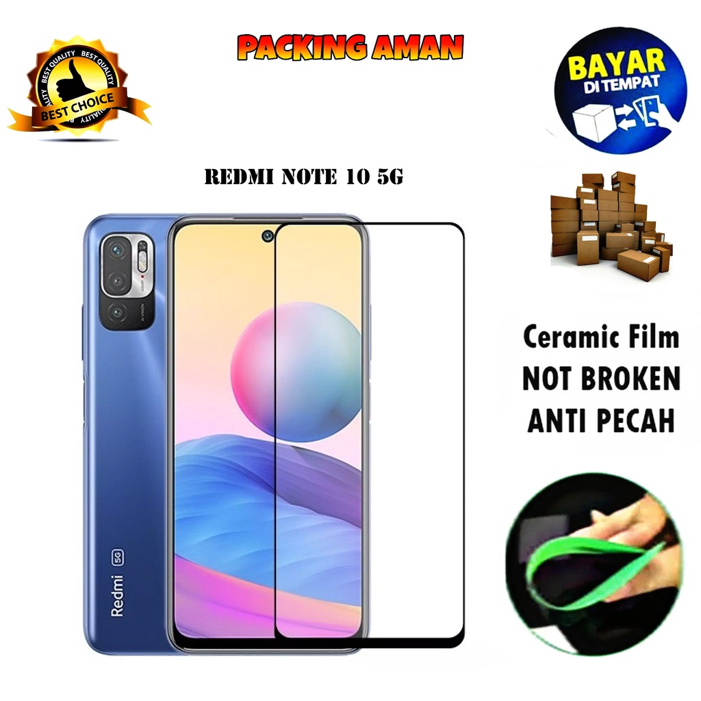 Tempered Glass Xiaomi Redmi Note 10 5G FULL COVER FULL SCREEN Ceramic Film Anti Gores