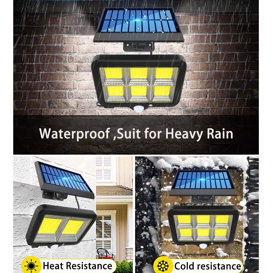 120COB/128COB/160COB lampu tenaga surya Lampu Taman Dinding COB Tenaga Surya / Solar Panel Remote Control