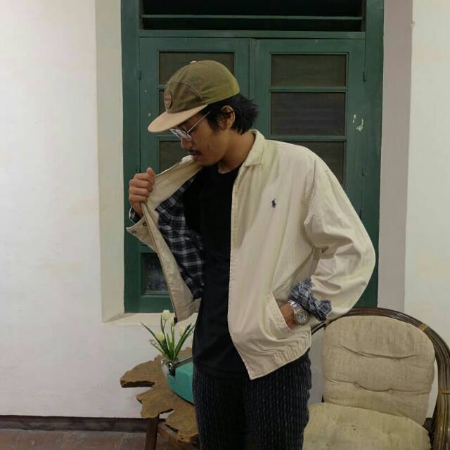 Harrington Jaket Casual Polo Ralph Lauren full Tartan