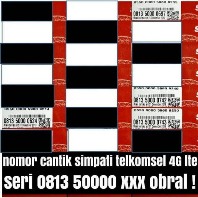 No Cantik Kartu Perdana Simpati Telkomsel 4G No Cantik Kartu Simpati seri 0813 5000 xxx