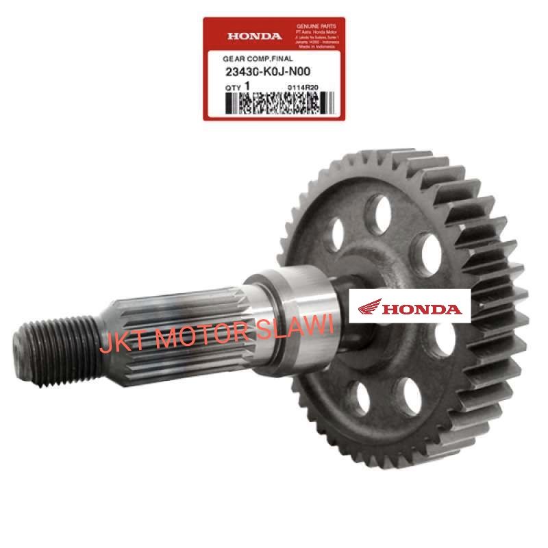 23430-K0J-N00 Gear gardan, gear pully komplit gear comp, gear cuonter shaft, gear counter, as pully, Genio KOJ, new beat deluxe K1A 2020-2022, scoopy new 2021-2022 K2F asli honda