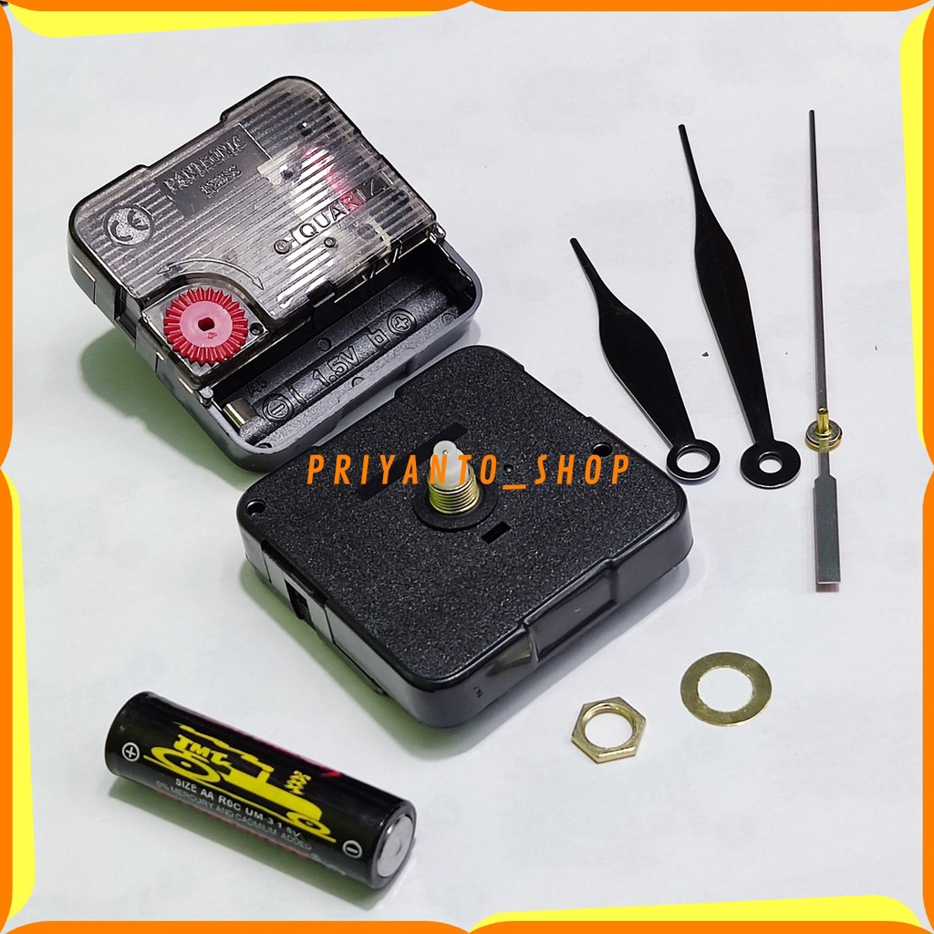 MESIN JAM DINDING DETAK PTC 12888 DETAK HEMAT BATTERY