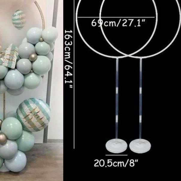 Standing Balon lingkar 165 cm / Stand balon Hati 144cm Bulat knock down Backdrop stand balon dekoras