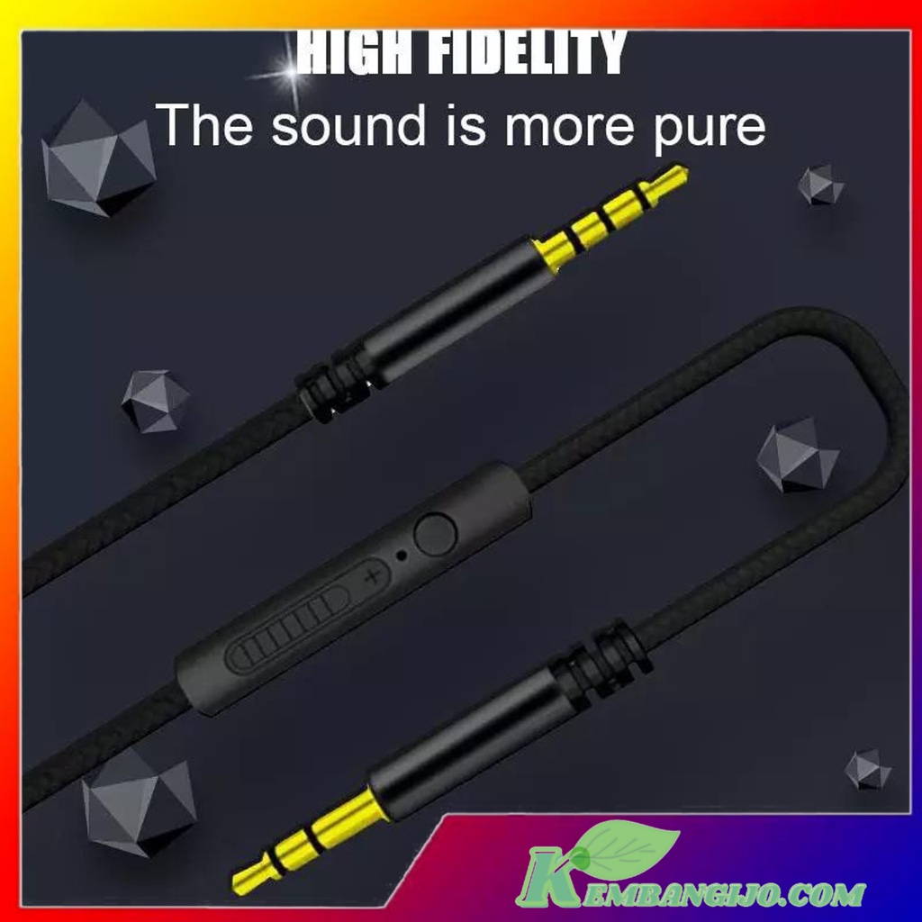 Kabel Audio Aux With Volume Dari Hp Ke Speaker/Mobil/Headphone