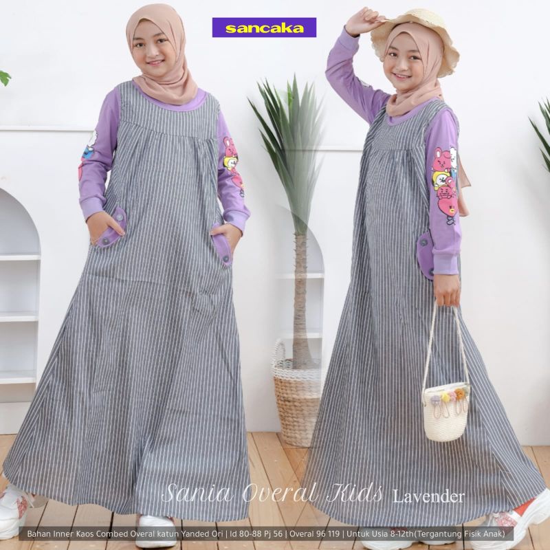 GAMIS ANAK SANIA SET OVERALL BY SANCAKA