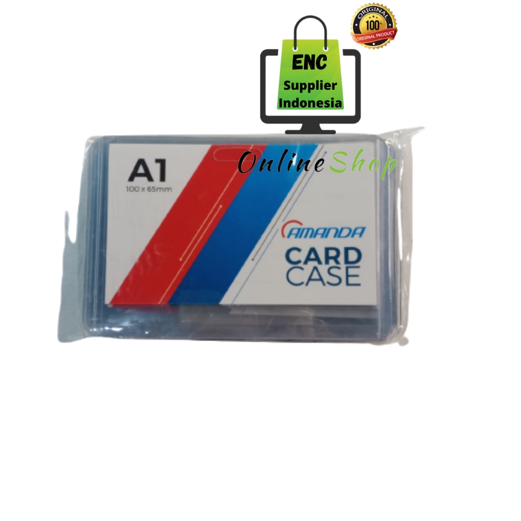 

amanda 20 buah Plastik card case a1 100x68 mm id card name tag 10 x 6.8 cm per pak - enc.sup