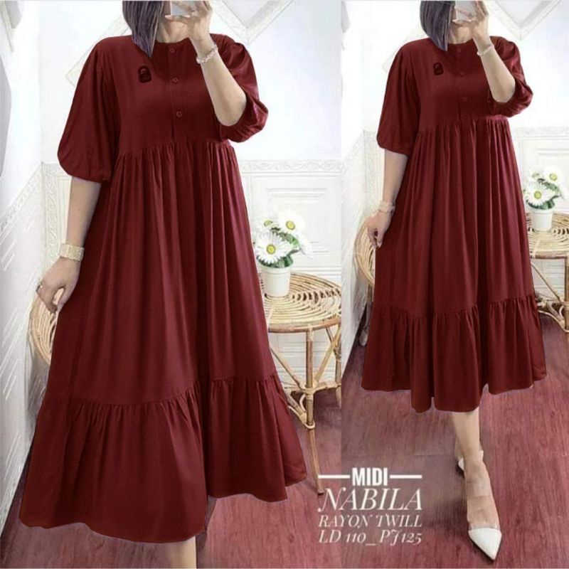MIDI DRESS NABILA RAYON TWILL