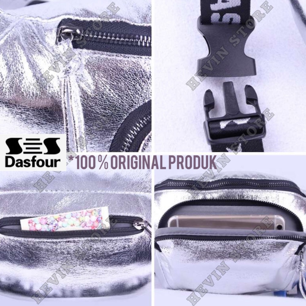 DASFOUR ORIGINAL WAIST BAG KOREAN STYLE PU LEATHER SHINY 4 COLOR