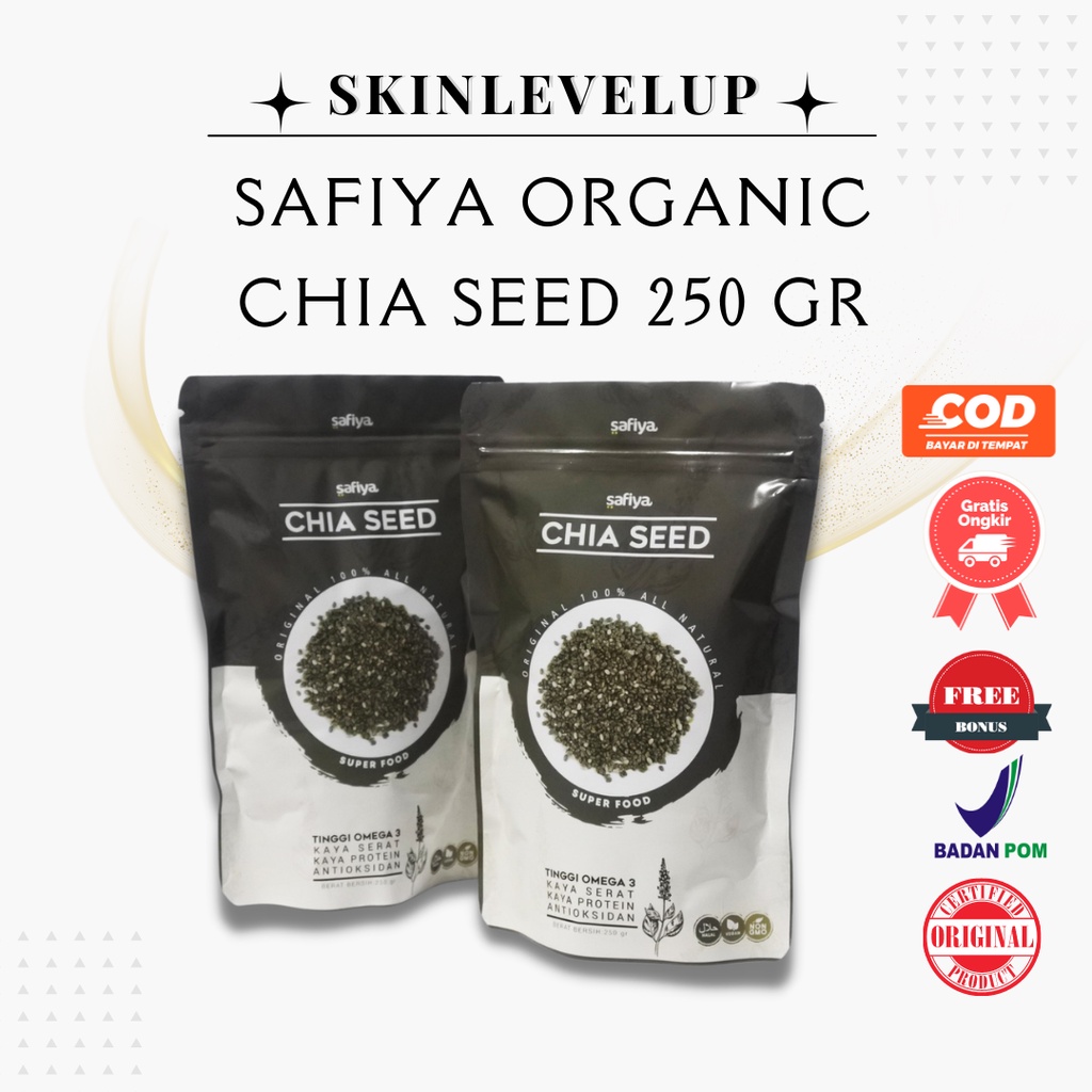 

Organic Black Chia Seed 250 gram Biji Chia Hitam Premium SAFIYA HERBAL Cia Seed Chiaseed Chia Seeds Mexico Original Organik