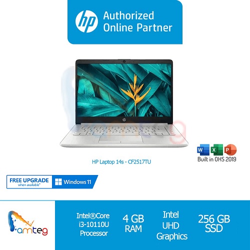HP Laptop 14s-cf2517TU (483S3PA) Core i3-10110U / 4GB / 256GB SSD