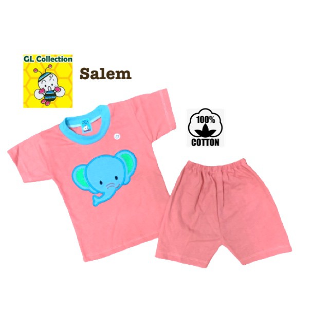 OBRAL! SETELAN PENDEK OBLONG ANAK SIZE S M L (6BULAN-4TAHUN) BORDIR HEWAN