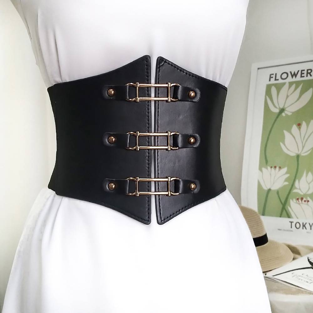 COR-03 corset korset wanita ikat gesper pinggang kpop idol japan punk leather belt